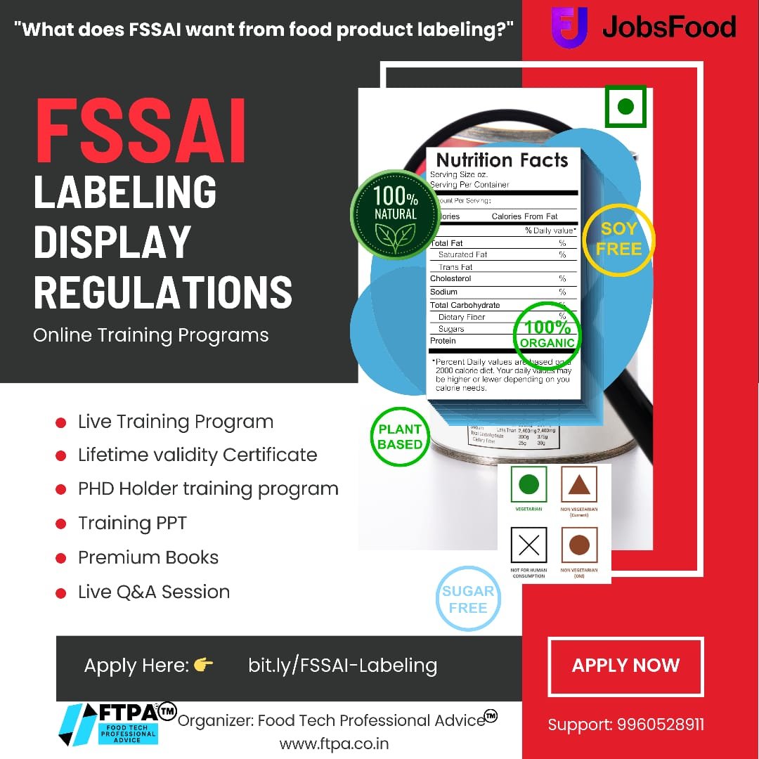 What does FSSAI want from food product labeling?