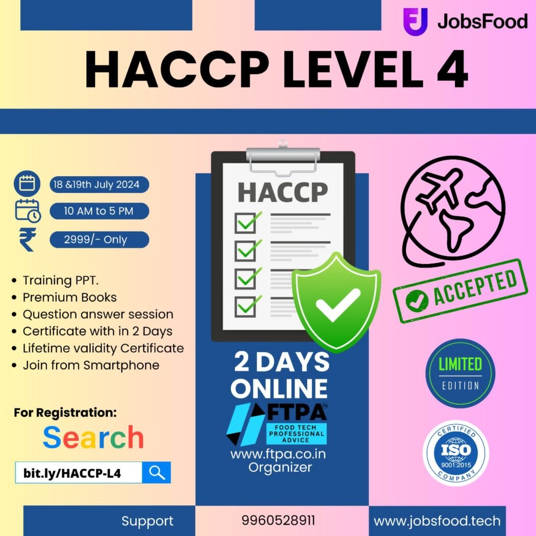 HACCP Level -4 (Two days Online Training program)