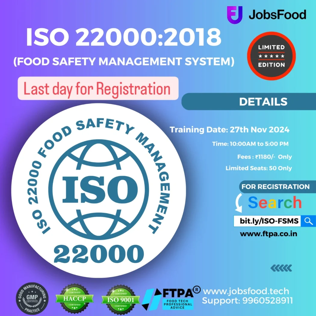 ISO 22000:2018 Food Safety Management System Training program