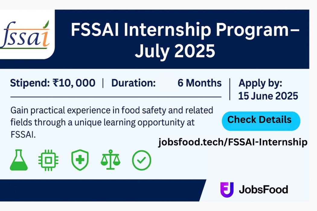 FSSAI Internship - 10k Stipend | Government Internship